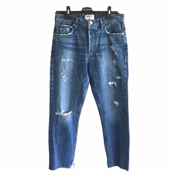 (SOLD) AGOLDE High Rise Jamie Straight Lowdown Blue 28 - Picture 10 of 13